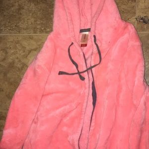 Fuzzy zip up jacket